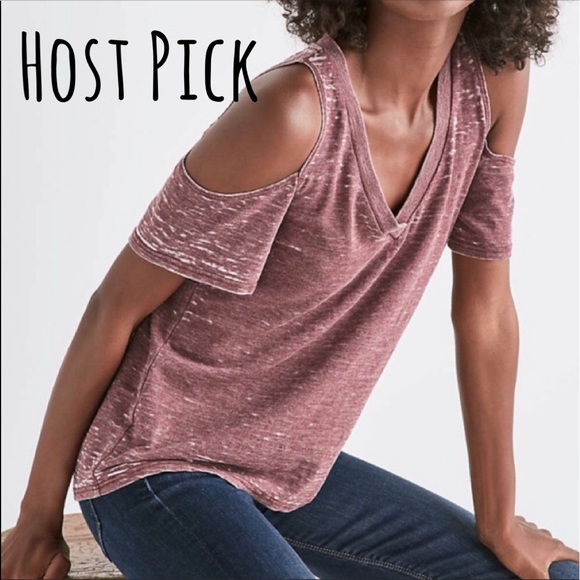 Lucky Brand Tops - NEW burnout/distressed cold shoulder top- medium